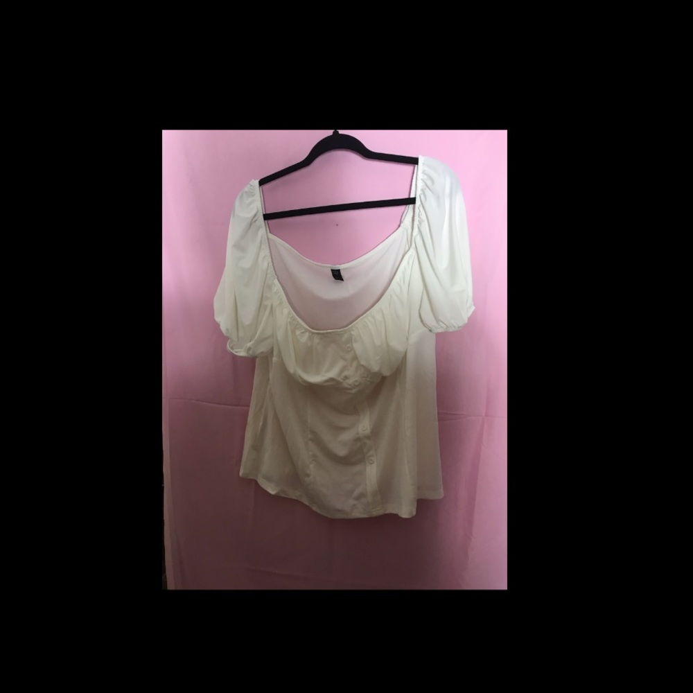 Shein Puff Sleeve Ruched Bust Top